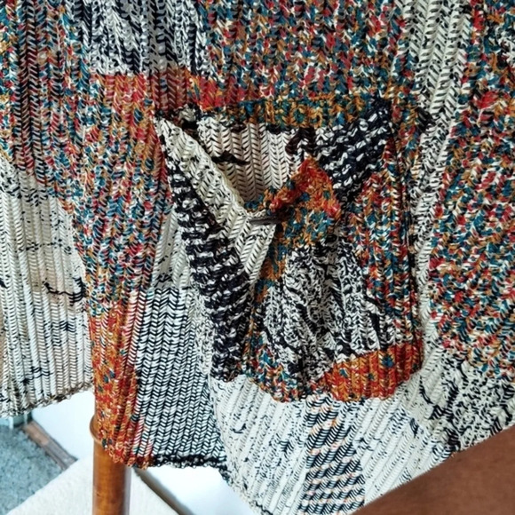 Paradise Asymmetrical Brown Red Orange‎  Turquoise Abstract PrintDuster Cover Up - Picture 3 of 12